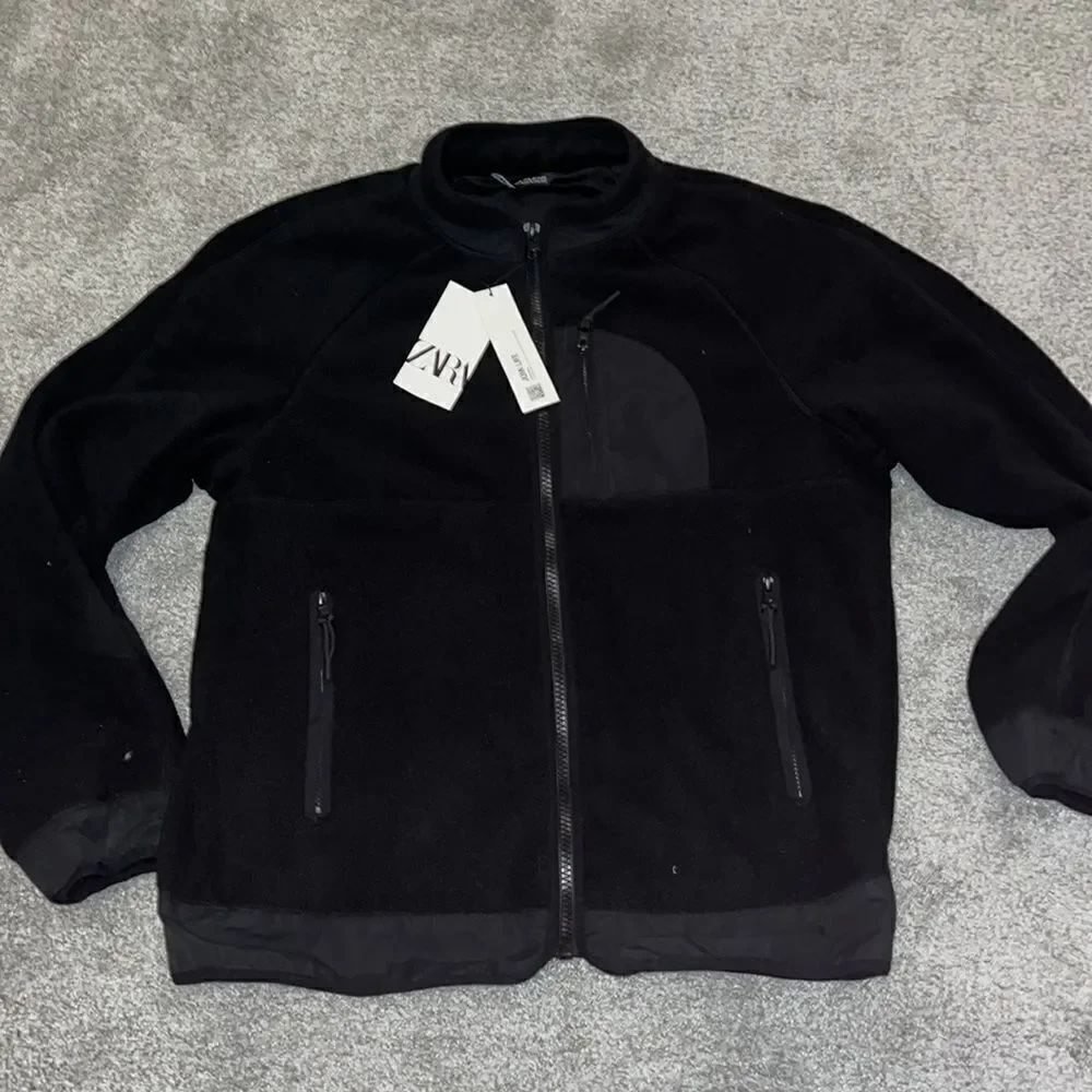 New Zara Black heavy fleece Denali style 3 pocket winter Coat Jacket XL men’s